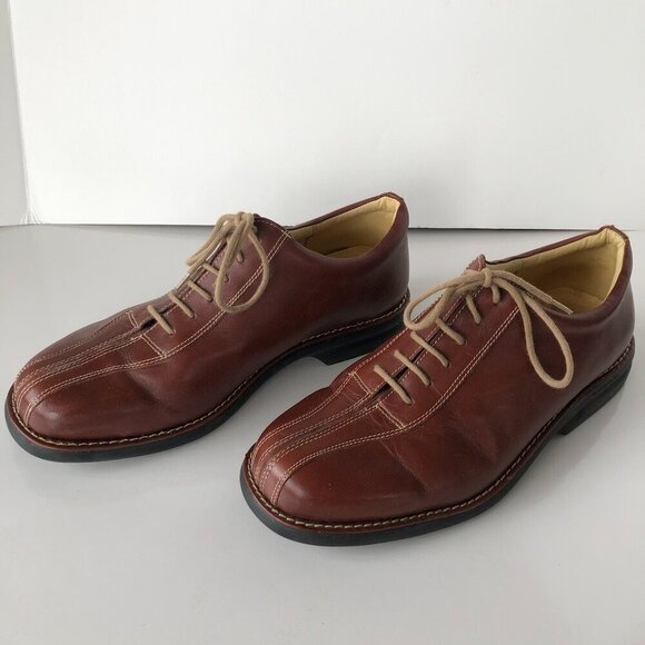 SANDRO MOSCOLONI Men Brown Soft Leather Lace-Up Comfort Anatomic Gel Oxford 11D - Picture 4 of 16